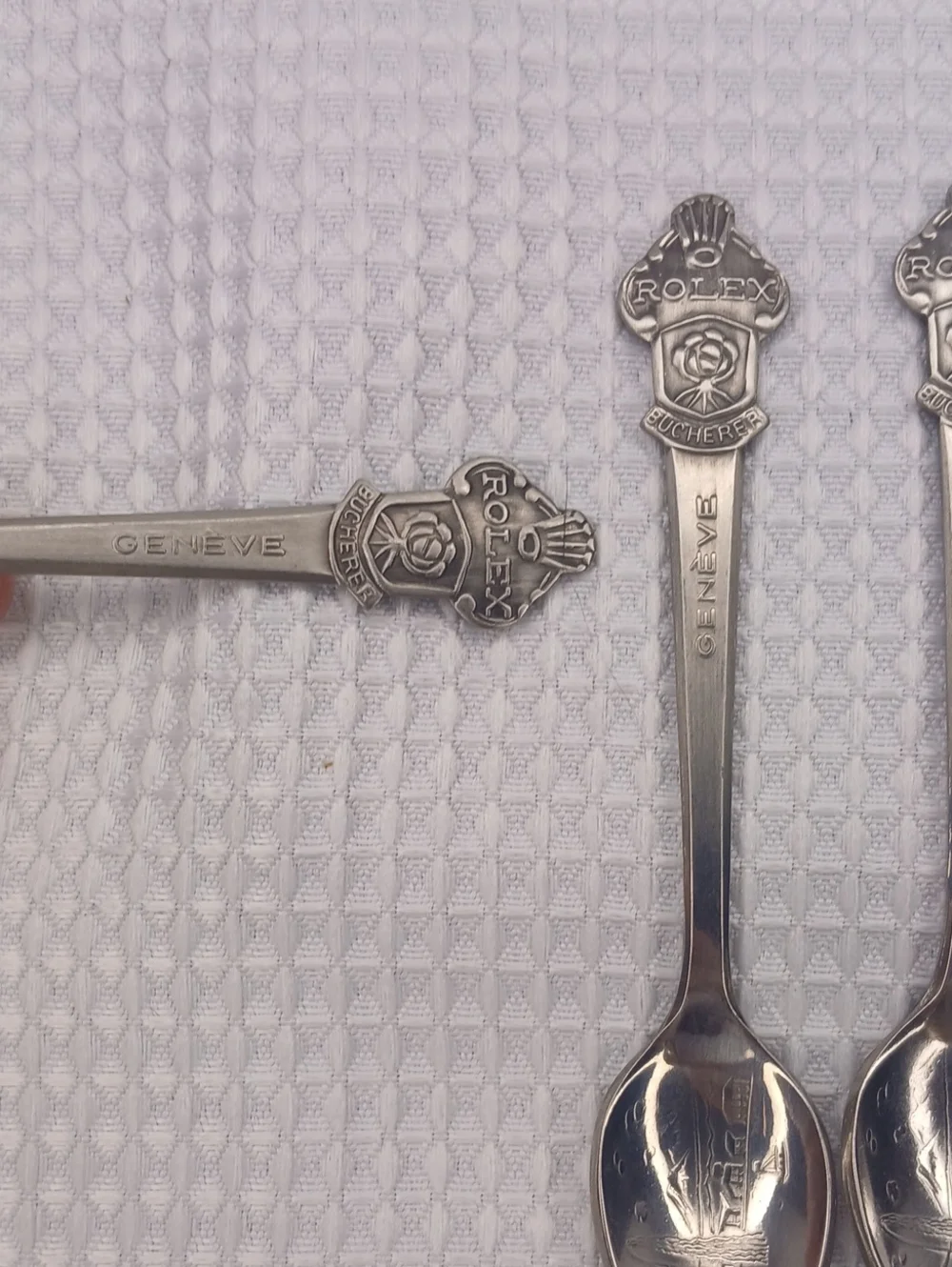 Vintage Rolex Bucherer Switzerland Lugano Souvenir Spoons - Set of 3